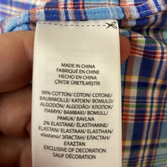 RALPH LAUREN POLO MENS CLASSIC FIT PLAID OXFORD BUTTON SHIRT w/ STRETCH SZ M - Picture 8 of 9